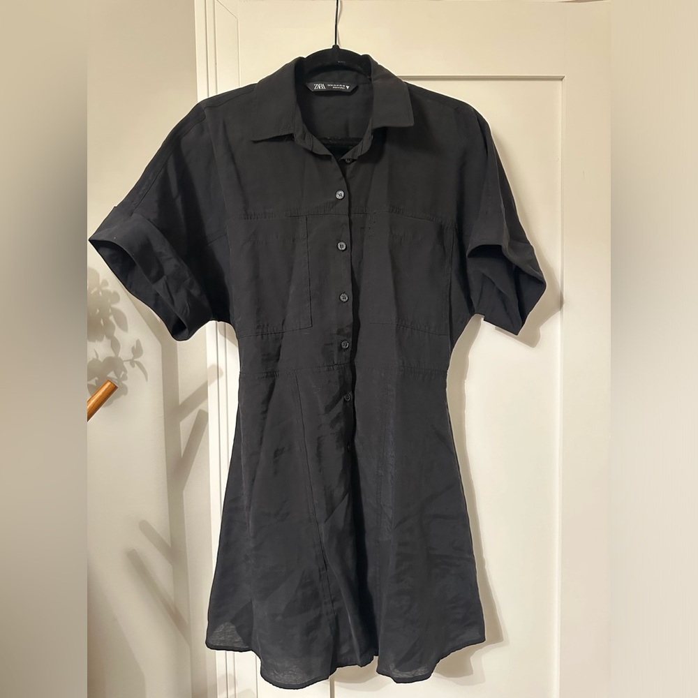 Zara button down mini dress